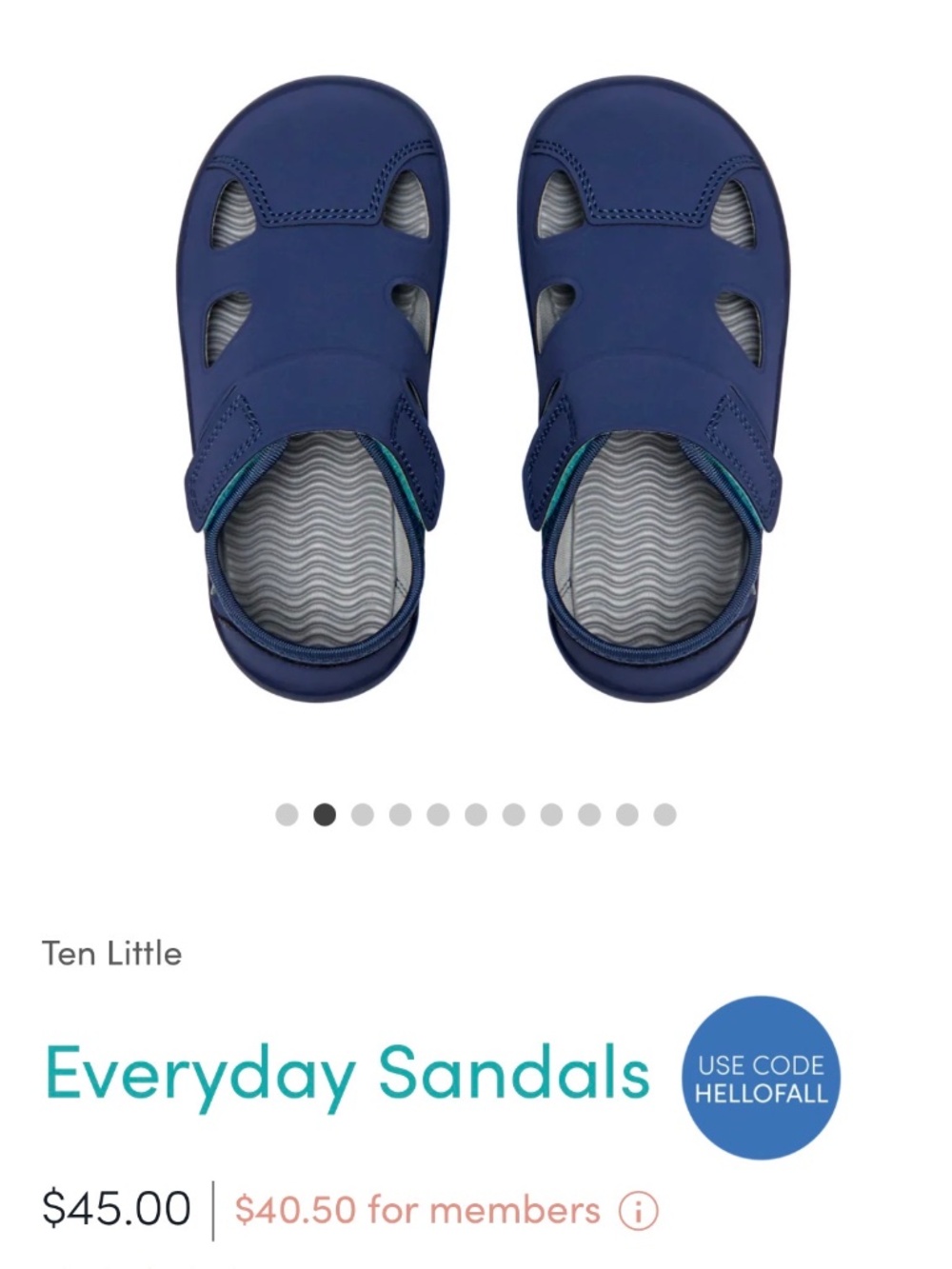 Ten little everyday sandals, little kid size 10, unisex